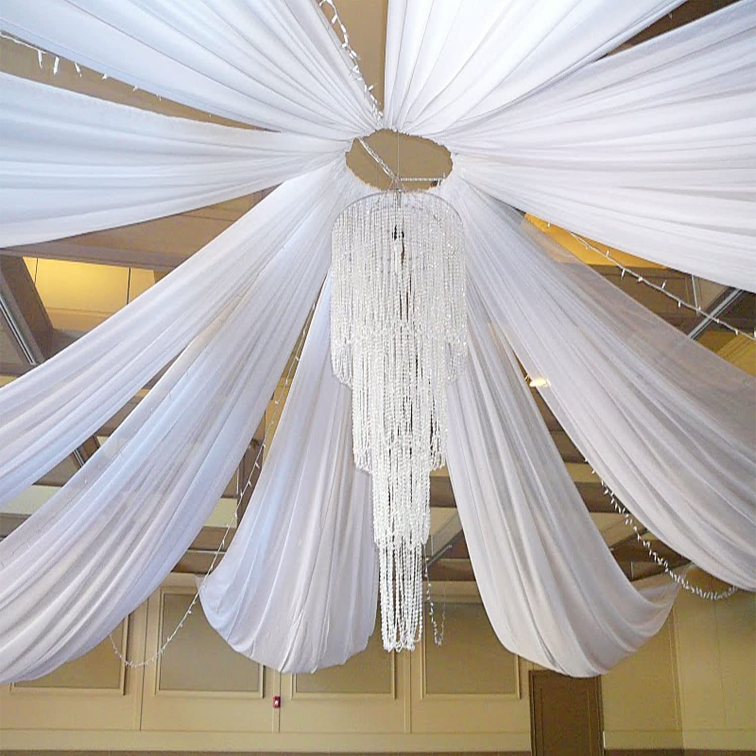Wedding Ceremony Supply - 式典用の純粋なシフォンカーテン,結婚式のアーチの装飾,ドレープ,屋根,チュール,背景,パーティー用品,結婚式の装飾