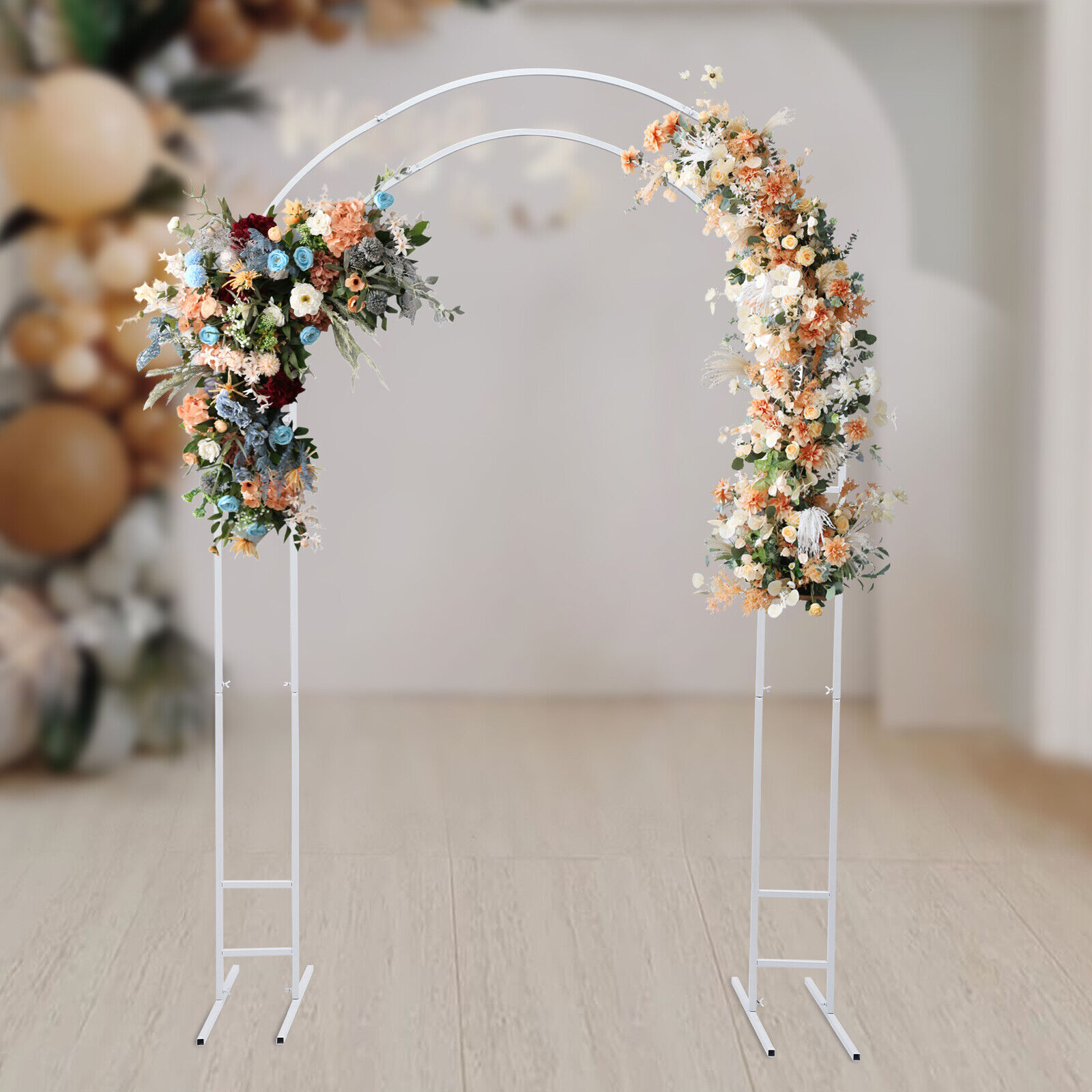 Wedding Balloon Arch - 金属ウェディングスタンドアーチフレーム背景ガーデンアーバーフラワーバルーンディスプレイラック