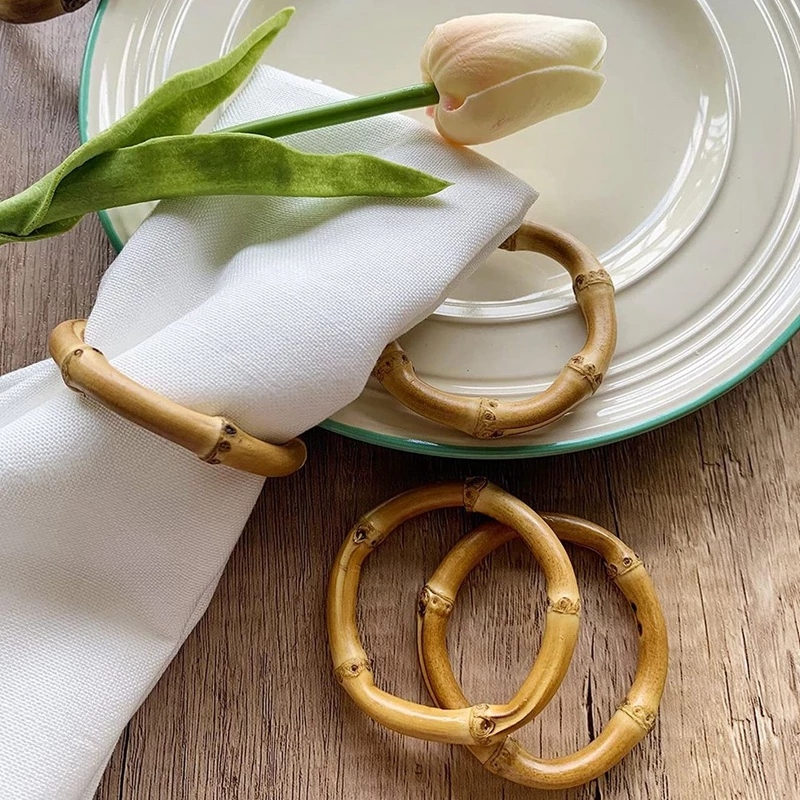 装飾ナプキンホルダーセット,手作り,天然竹ナプキンホルダー, - Wedding Ceremony Supply のレビューと価格