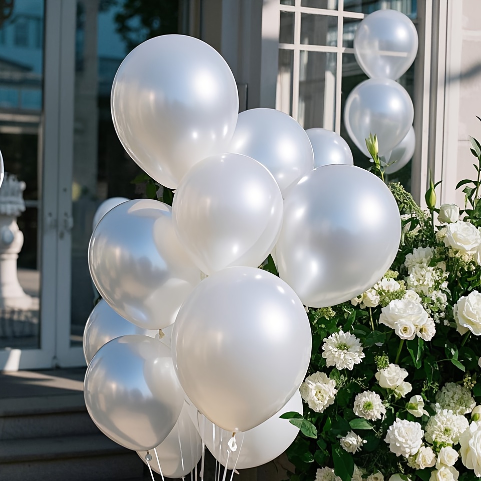 パールホワイトのバルーンセット、誕生日、結婚式、バレンタイン - Wedding Ceremony Supply のレビューと価格