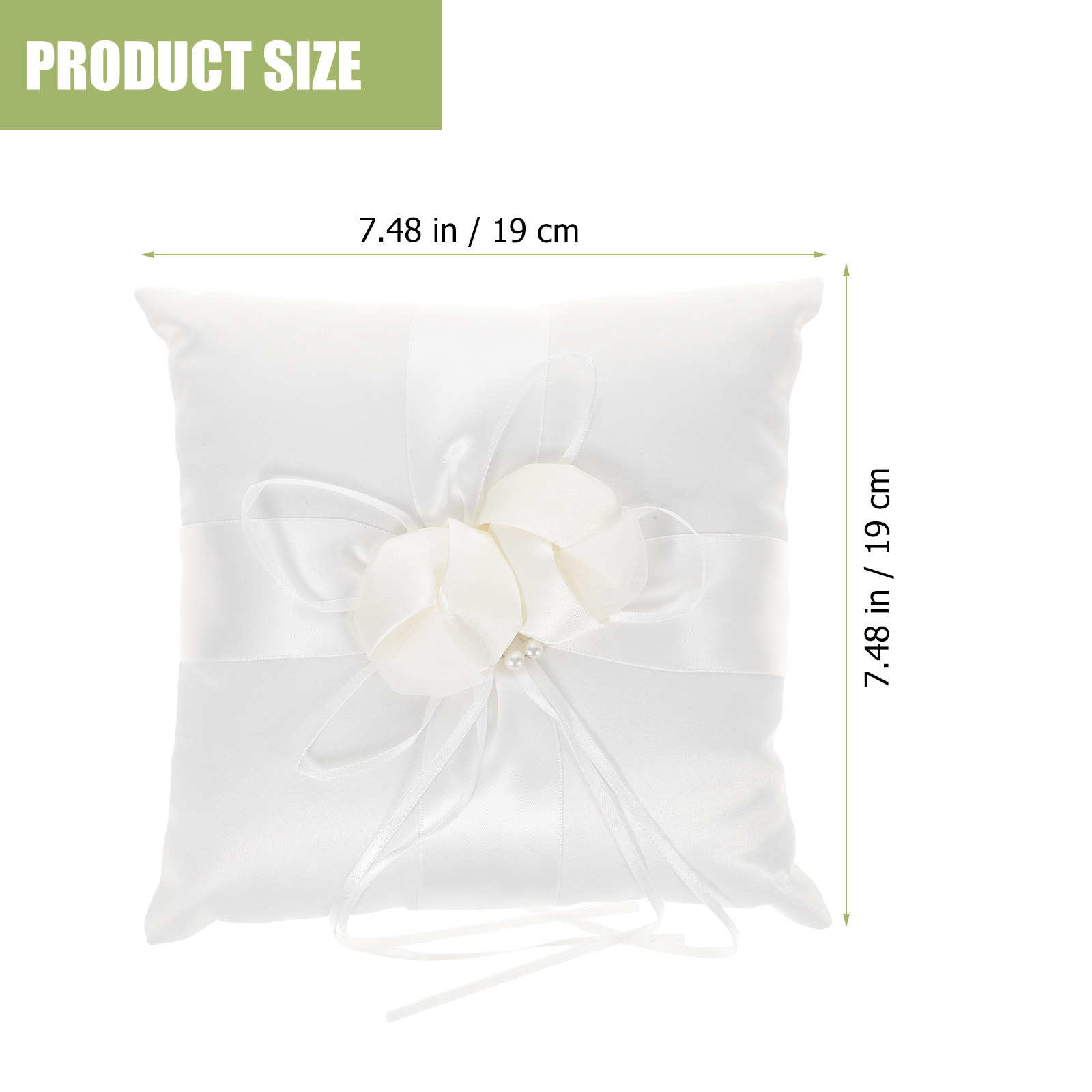 20x20cm エレガントなホワイトサテンポケットリングピロ - Ring Bearer Pillow のレビューと価格