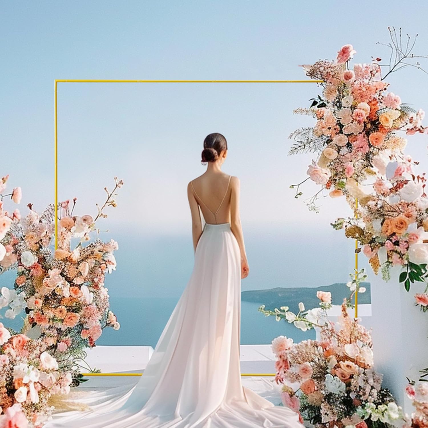 6.6フィート×6.6フィート ゴールド ウェディングアーチ - Wedding Balloon Arch のレビューと価格