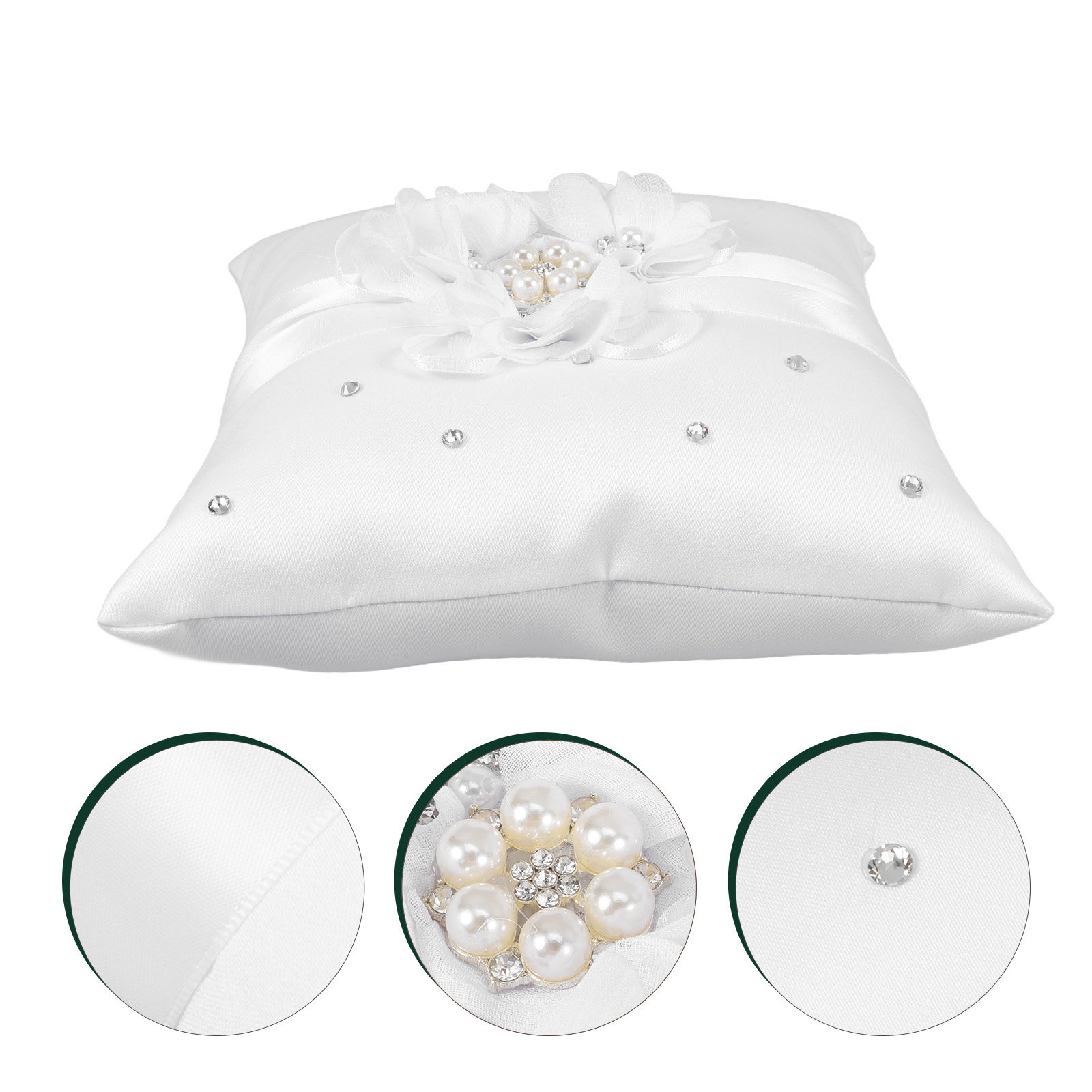 20 × 20 センチメートルフラワーウェディングリングピロ - Ring Bearer Pillow のレビューと価格