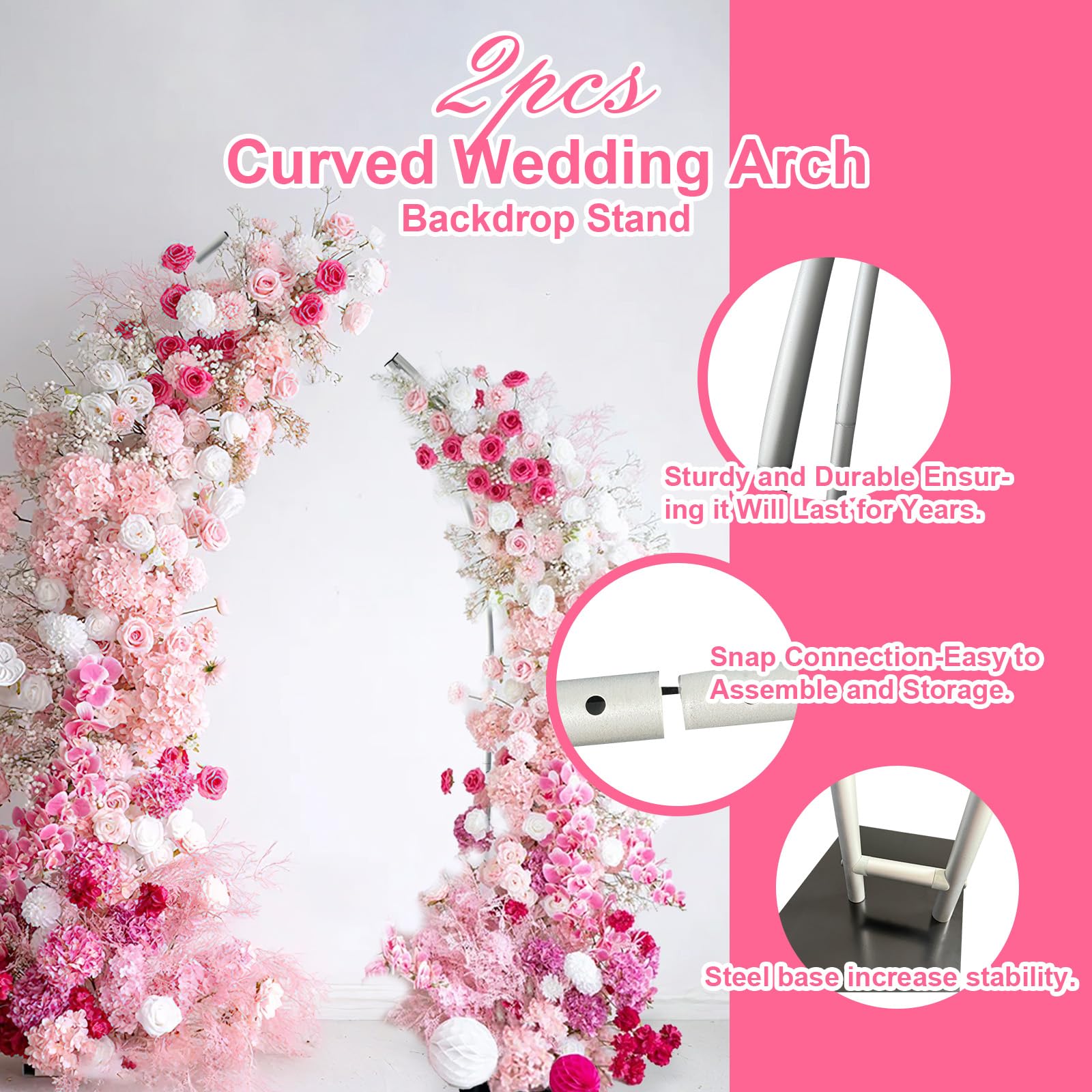 曲線状のハーフアーチ型バルーンスタンド 6フィート/7フィー - Wedding Balloon Arch のレビューと価格