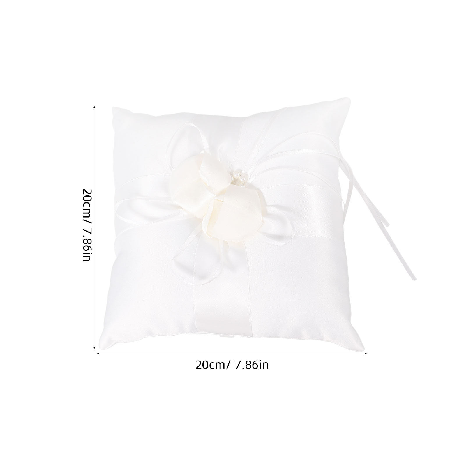 ホワイト 20x20cm リングピロー 結婚式用 ポケットサ - Ring Bearer Pillow のレビューと価格